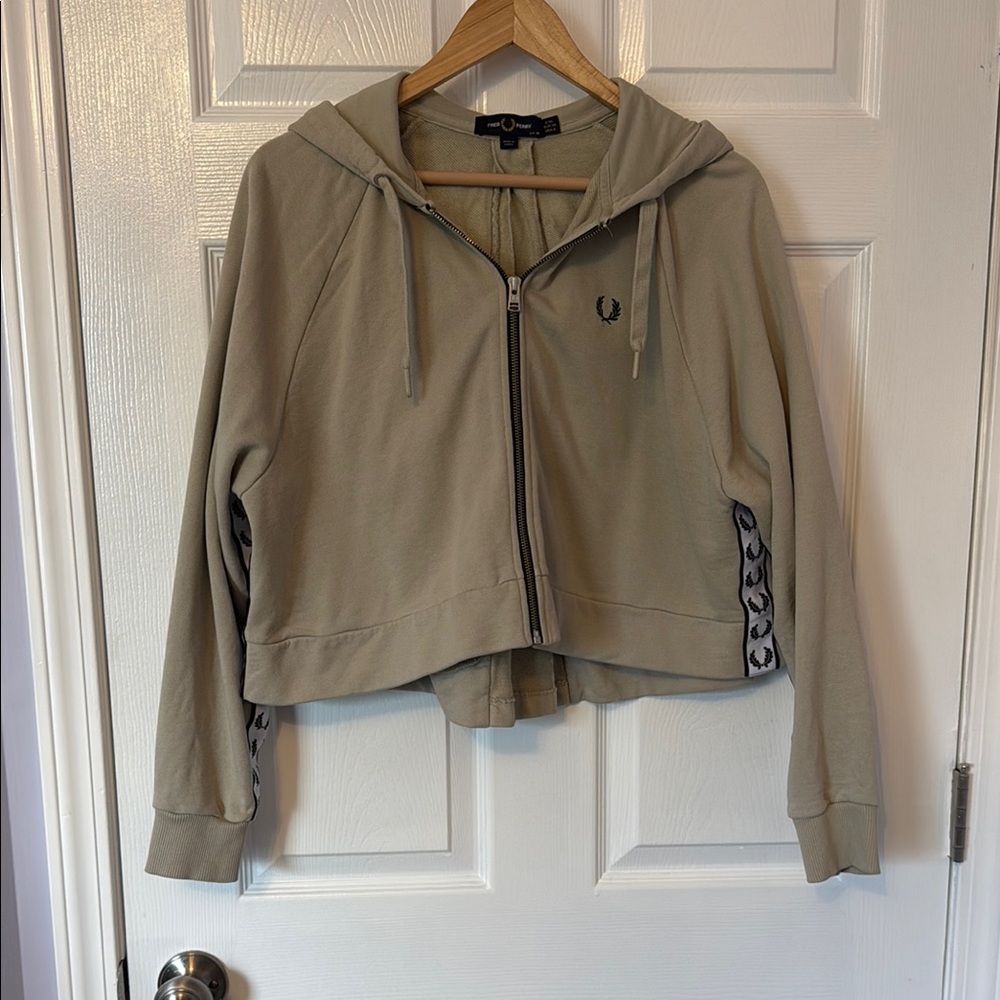 Fred Perry cropped zip up hoodie